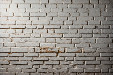 Fototapeta premium White brick wall with a textured surface, natural lighting