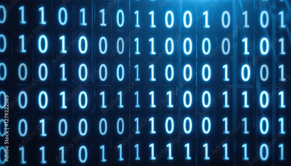 Poster stunning digital binary code background for tech and data themes