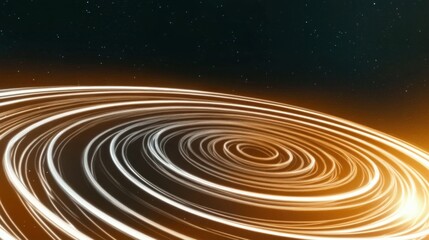 Abstract Cosmic Swirl: Glowing Nebula with Starry Background