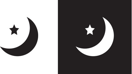 moon and stars black white