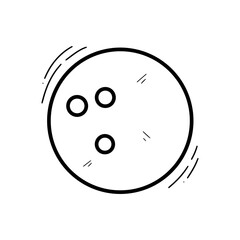 Hand Drawn Bowling Ball Illustration. Doodle Vector. Isolated on White Background - EPS 10 Vector