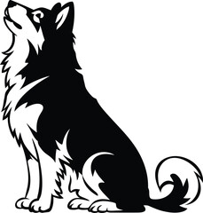 Alaskan Malamute dog Silhouette