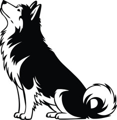 Alaskan Malamute dog Silhouette