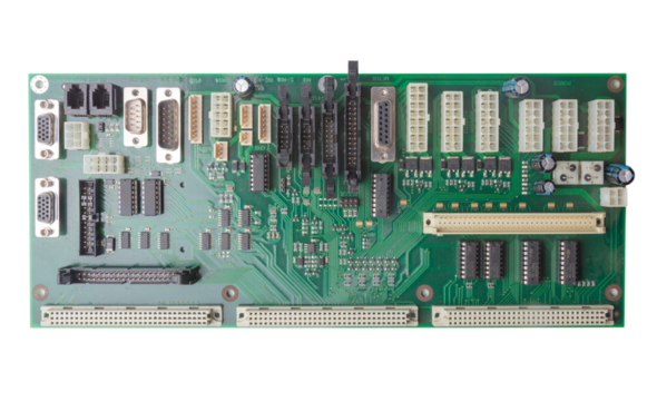 Printed Circuit Board With Various Connectors and Components