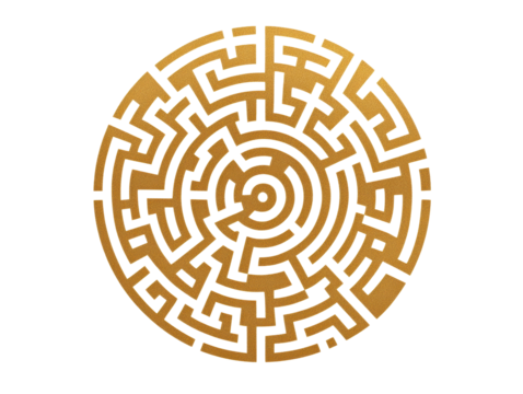 Isolated Golden Round Maze