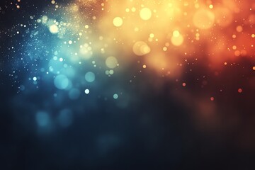 Obraz premium A colorful background with many small circles. Abstract gradient background, with orange and navy blue hues, a grainy film texture
