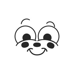 Cute retro cartoon character face drawing element