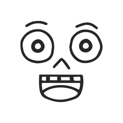 Cute retro cartoon character face drawing element