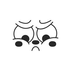 Cute retro cartoon character face drawing element