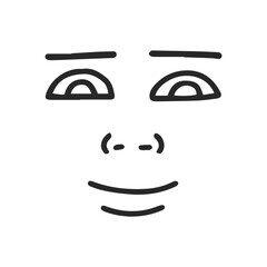 Cute retro cartoon character face drawing element