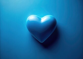 Minimalist Blue Heart Background - Simple Love Design, Abstract Heart Image, Blue Heart Wallpaper