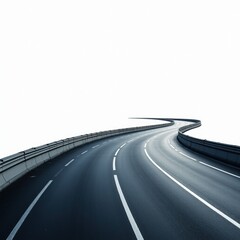 Empty Winding Road Highway Horizon Perspective