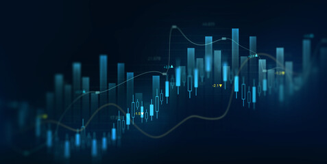 Business analytics  uptrend line graphs and financial chart investment.Stock market investment trading graph.Financial investment graphs.