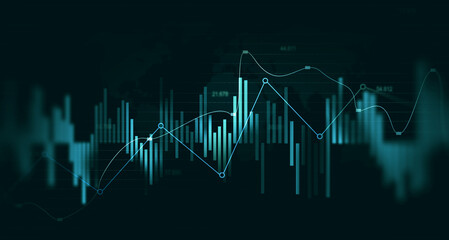 Business analytics  uptrend line graphs and financial chart investment.Stock market investment trading graph.Financial investment graphs.