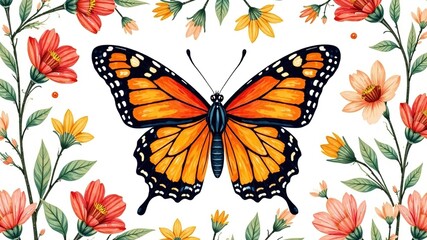 Floral Butterfly Garden - AI Art