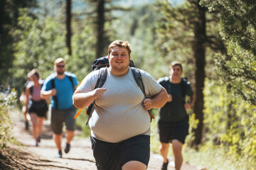 Fototapeta premium Plus-Size Adventurers Exploring a Hiking Trail