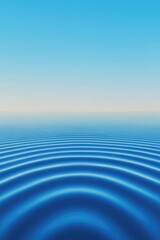 Endless blue horizon with gentle ripples creates serene, calming