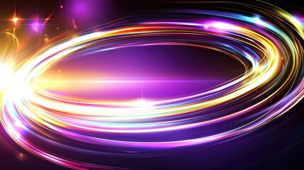 Abstract light circles design, dynamic effect, visual art, graphic element, background material