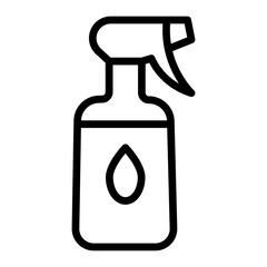 Spray Bottle Vector Line Icon Design