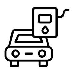 Fuel Consumption Vector Line Icon Design