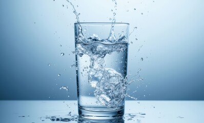 Splash of water in a glass