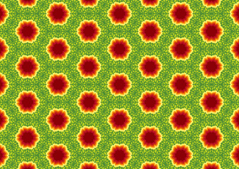  pattern with red and yellow flowers