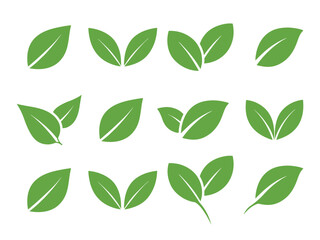 Green Leaf Icons – Natural and Eco-Friendly Vector Elements