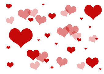 Valentine's day background with red hearts. illustration.