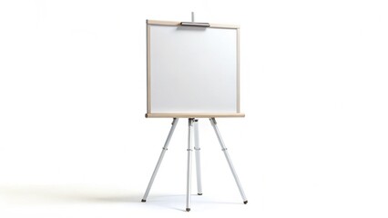 Whiteboard on tripod isolated on white background. 3D rendering.
