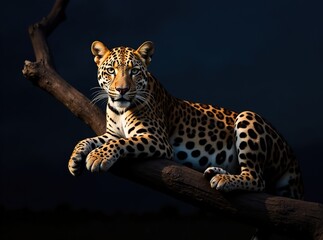 Obraz premium Namibia Leopardess on Dead Tree - Stunning Wildlife Photography