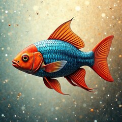 Ornate Fish on Textured Background - AI Art