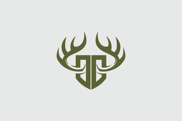 letter double D with deer antlers logo