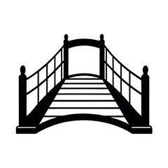 Stylish Footbridge Silhouette Vector Artwork