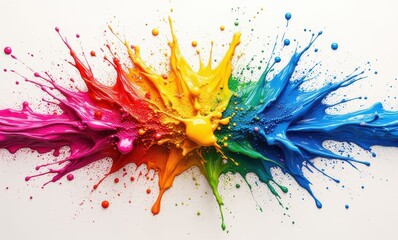 Vibrant paint splash in rainbow colors