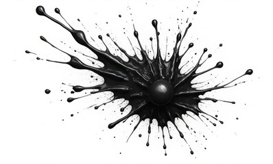 Dynamic splash of black paint.