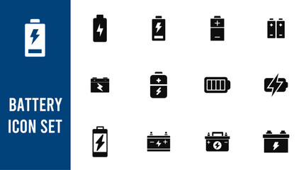 Battery icon set.