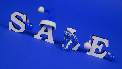 Bright blue banner for winter sale 