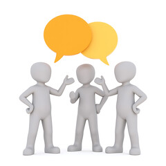 3d people speech bubbles