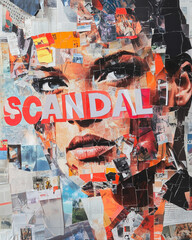 Fototapeta premium Collage of alphabet letters creating an expressive art piece with bold visuals