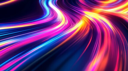 Obraz premium Futuristic Cyberpunk Cityscape with Neon Lights Sci-Fi Digital Background in 4K