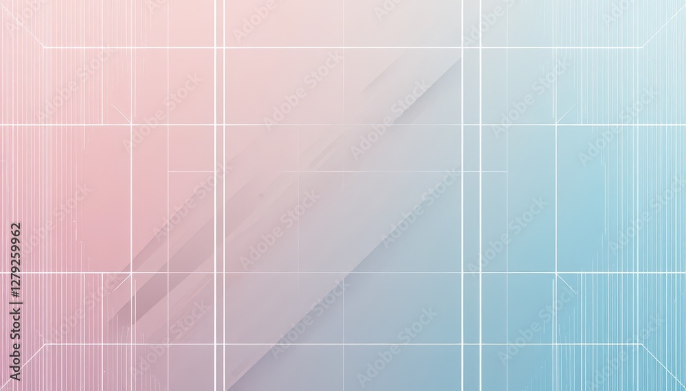 Poster soft gradient background with geometric shapes and line patterns