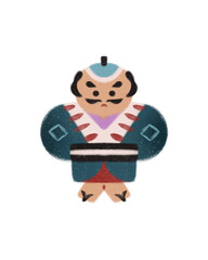 super cute Japan travel theme icons hand-drawn cultural trendy minimalist Japanese aesthetic illustration set new year traditional decoration celebration ornaments young man kite Yakko-dako