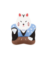 super cute Japan travel theme icons hand-drawn cultural trendy minimalist Japanese aesthetic illustration set new year traditional decoration celebration ornaments gifts kitsune fox spirit    