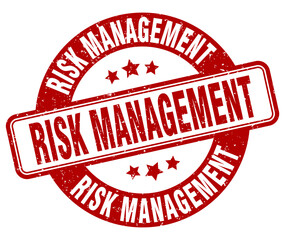 risk management stamp. risk management label. round grunge sign