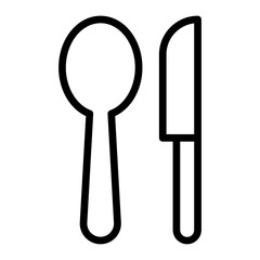 Cutlery Set Vector Line Icon Design
