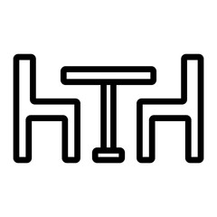 Dining Table Vector Line Icon Design