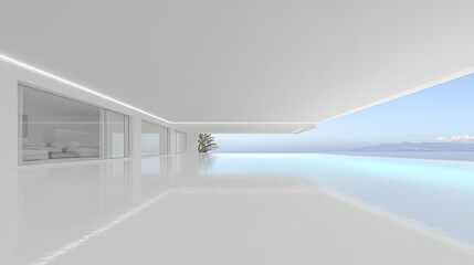 Modern white villa ocean view infinity pool luxury home