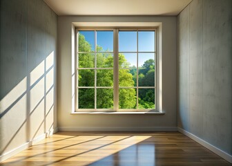 Fototapeta premium Modern Wall Windows, Stylish Interior Design, Architectural Photography, Home Decor