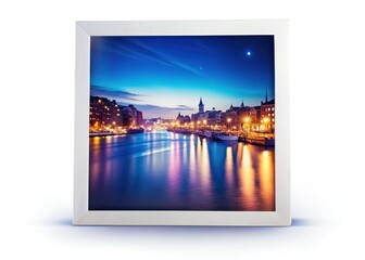 Night Photography Instant Film Frame, Realistic Photo