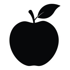 vector illustration of an apple silhouette